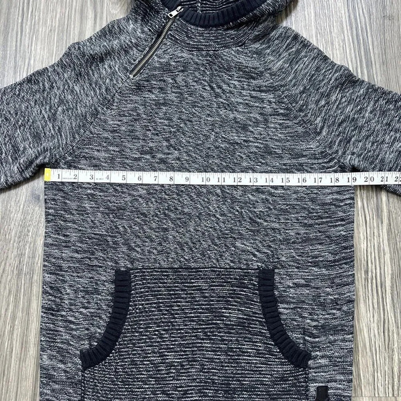 Trash Noveau Cowl Neck Hooded Knit Sweater Dark Gray & Black Size Medium NWOT - Picture 4 of 6